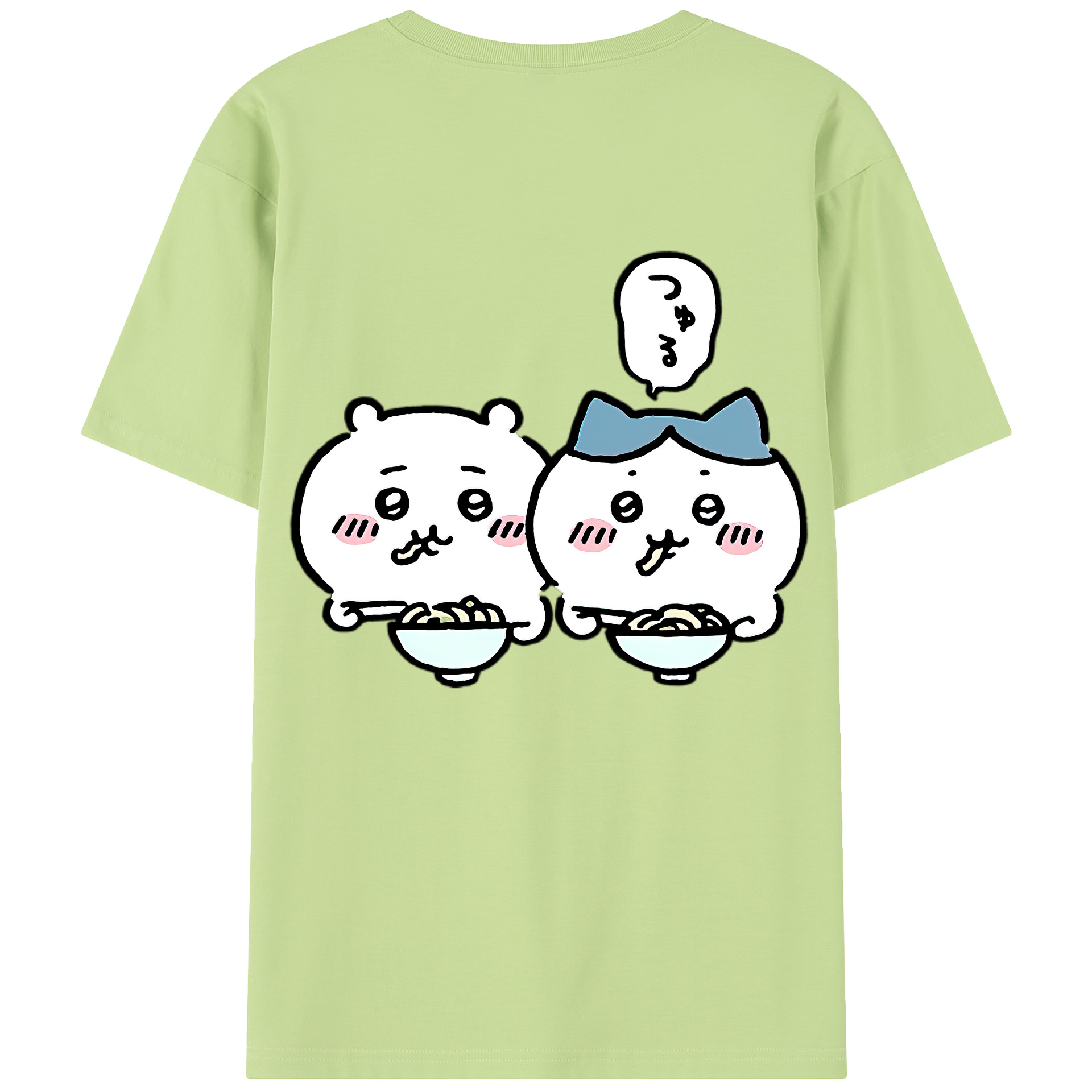 （画像用） ちいかわ ハチワレ Chii-kawa hachiware 綿100％半袖Tシャツ（背面プリント）